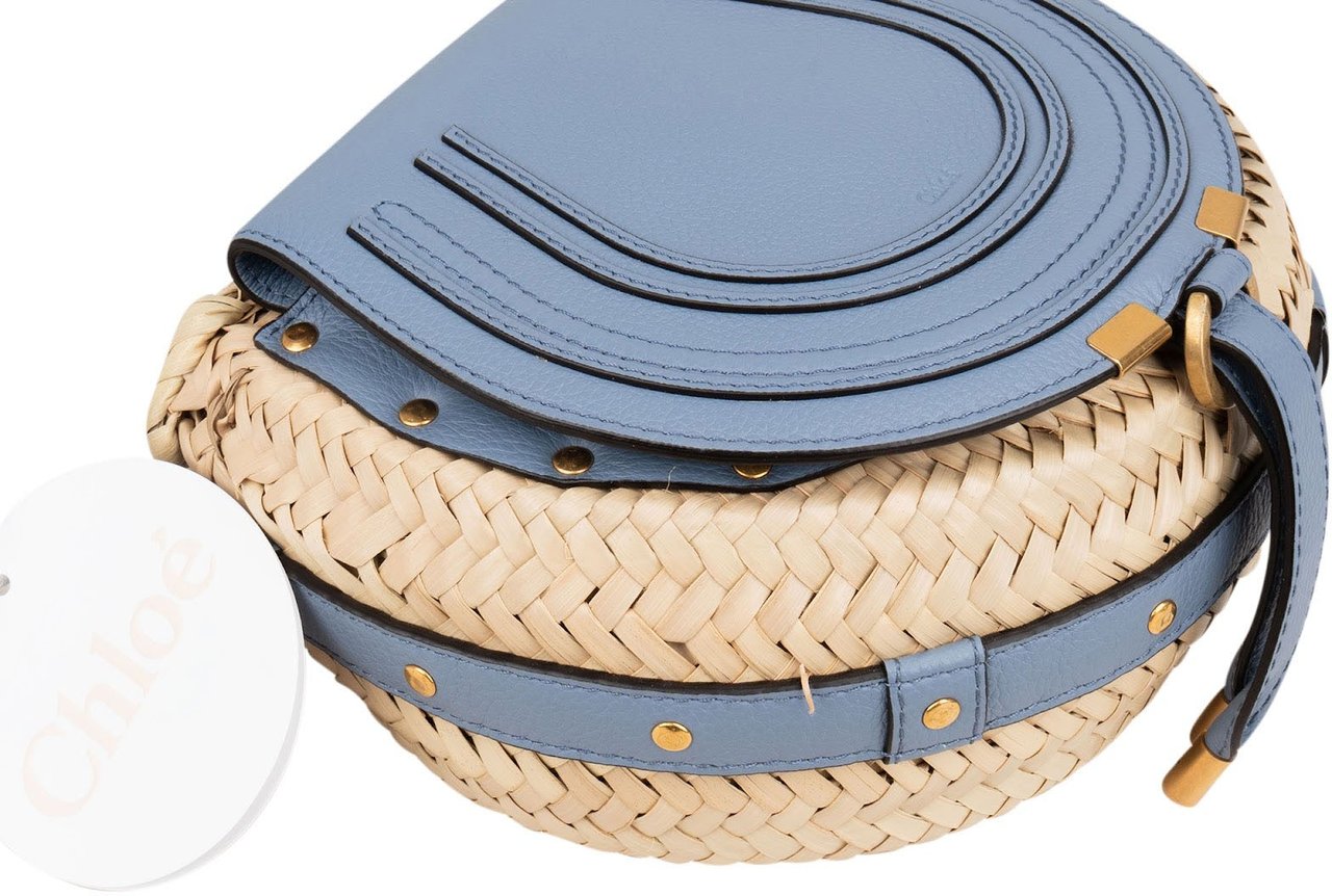 Chloé Chloé Marcie Basket Leather Crossbody Bag Beige