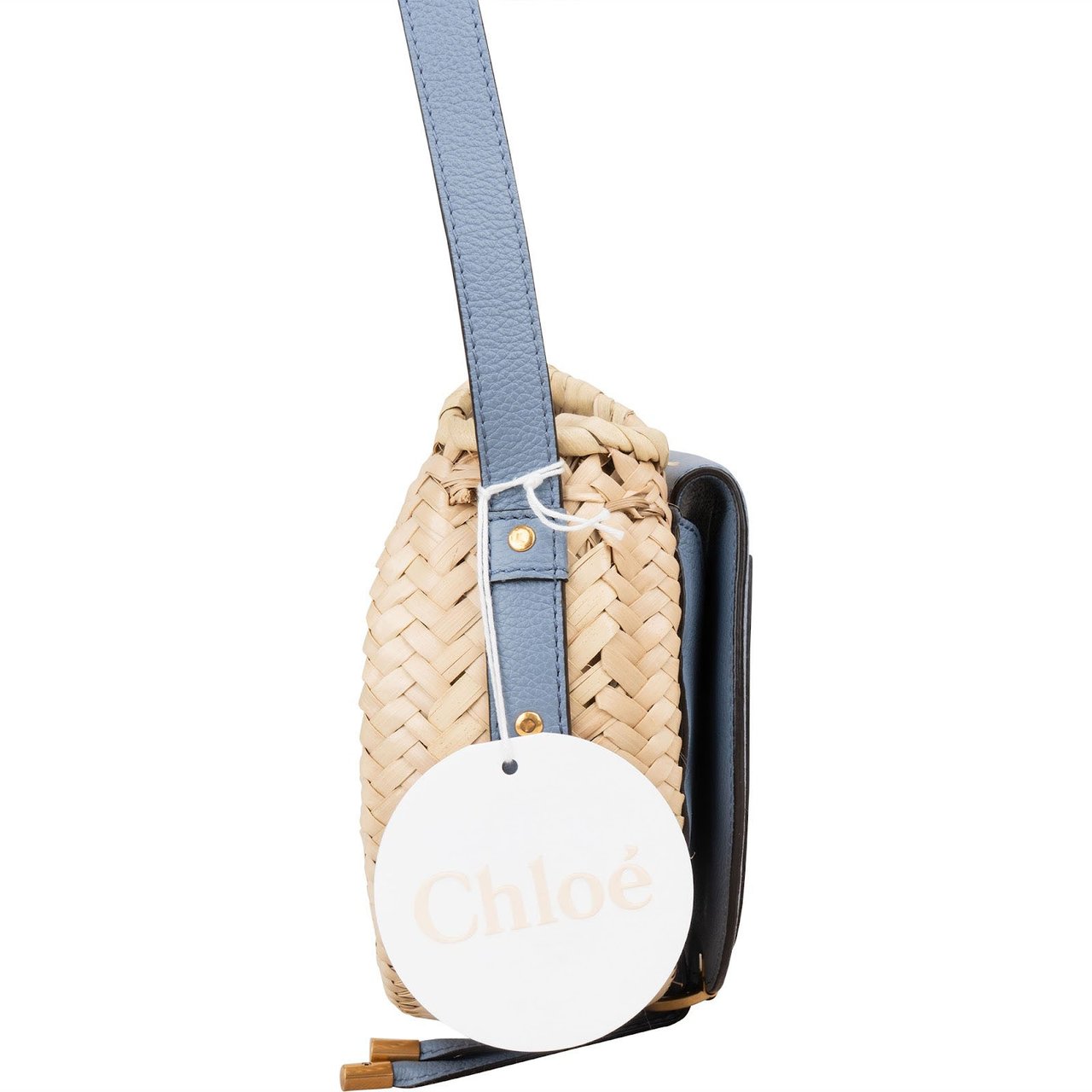 Chloé Chloé Marcie Basket Leather Crossbody Bag Beige