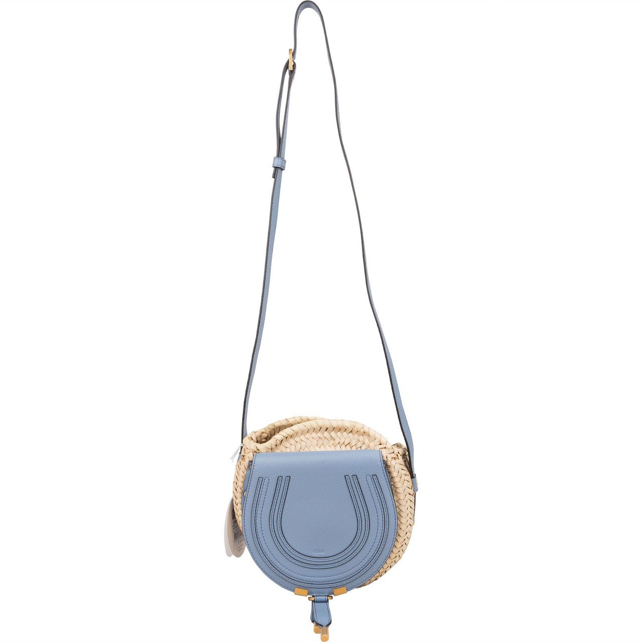 Chloé Chloé Marcie Basket Leather Crossbody Bag Beige