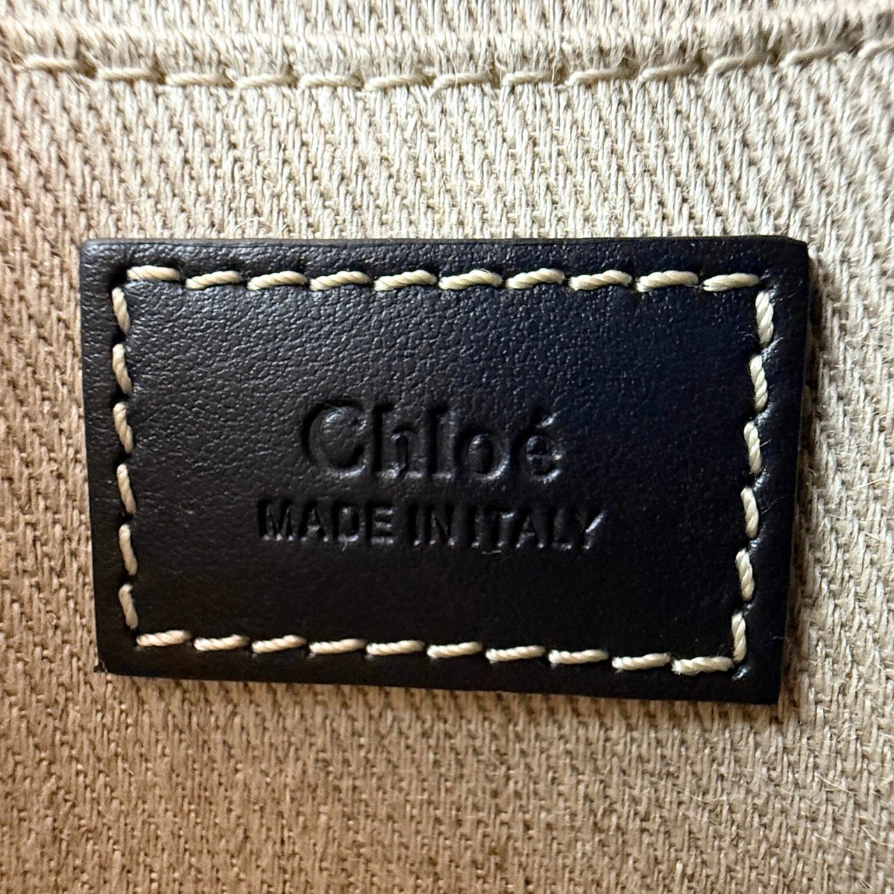 Chloé Chloé Woody Mini Tote Bag in Linen, Beige Beige