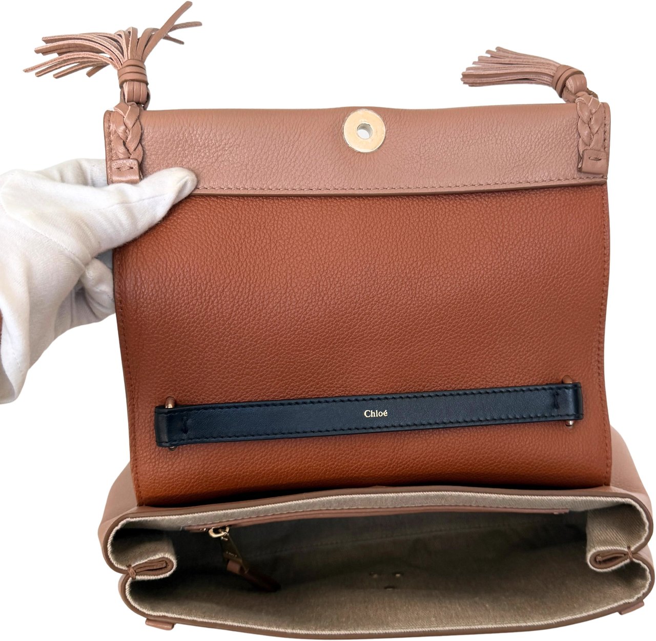 Chloé Chloé Penelope Medium Schultertasche Nude / sehr gut Beige