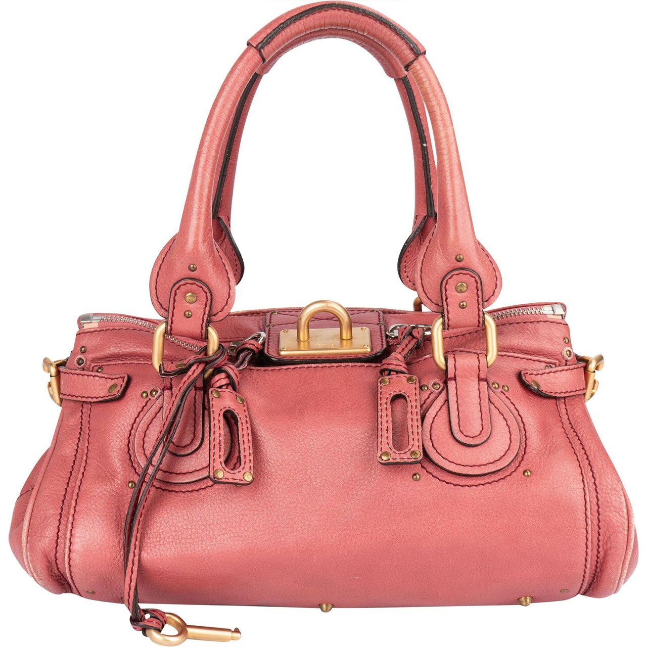 Chloé Chloé Pink Leather Paddington Satchel Handbag Rood