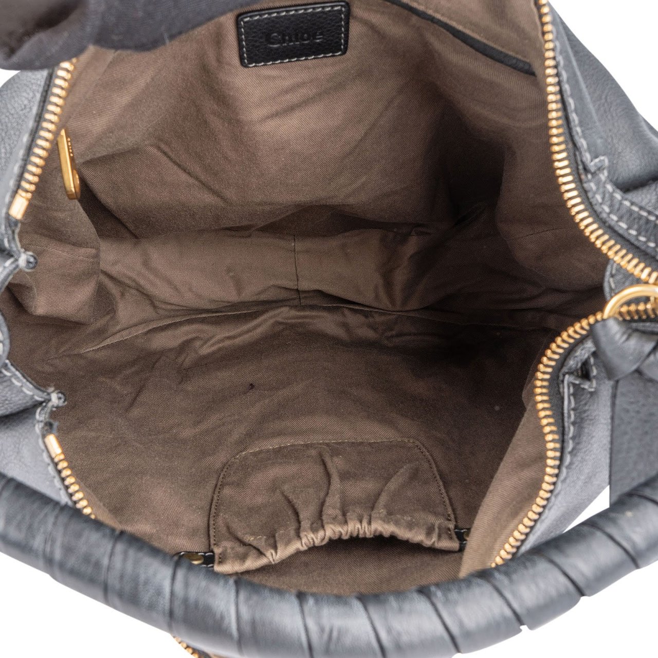 Chloé Chloé Black Grained Leather Marcie Hobo Shoulder Bag Zwart