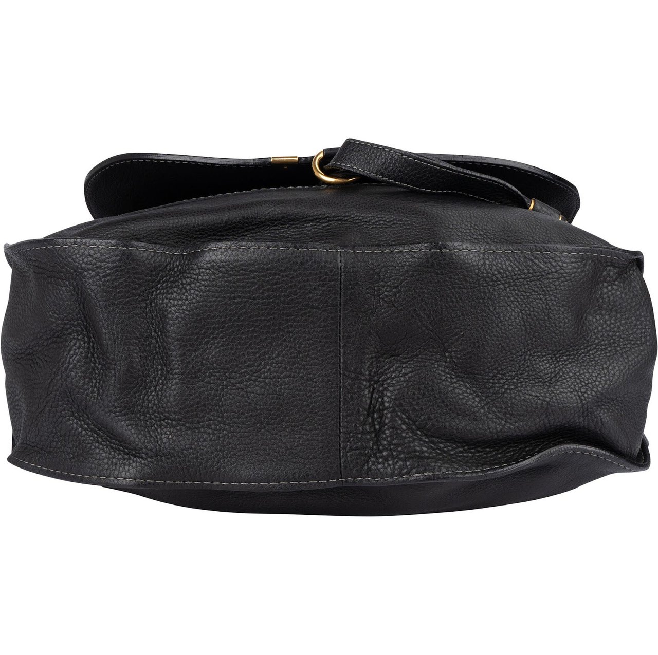 Chloé Chloé Black Grained Leather Marcie Hobo Shoulder Bag Zwart