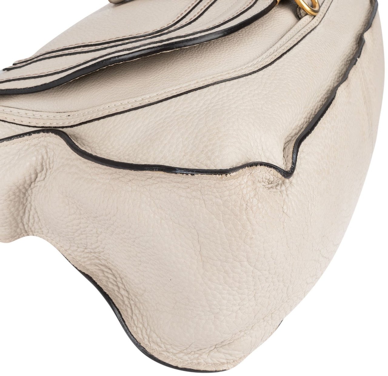 Chloé Chloé Grained Leather Marcie Satchel Handbag Neutraal