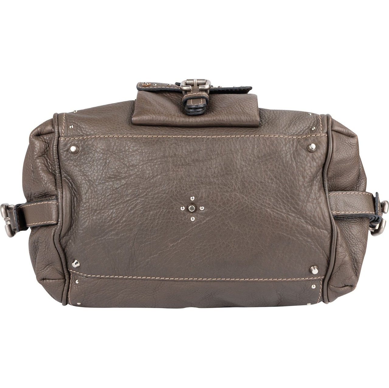 Chloé Chloé Pebbled Leather Studded Paddington Satchel Handbag Taupe