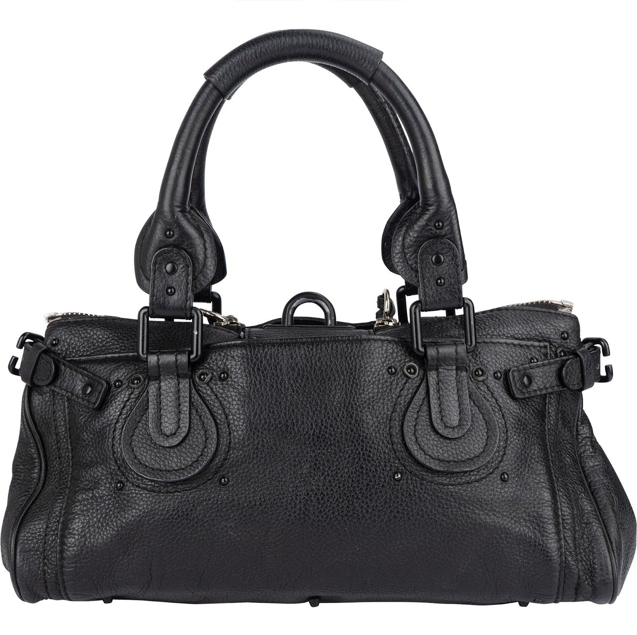 Chloé Chloé Grained Leather Paddington Handbag Zwart