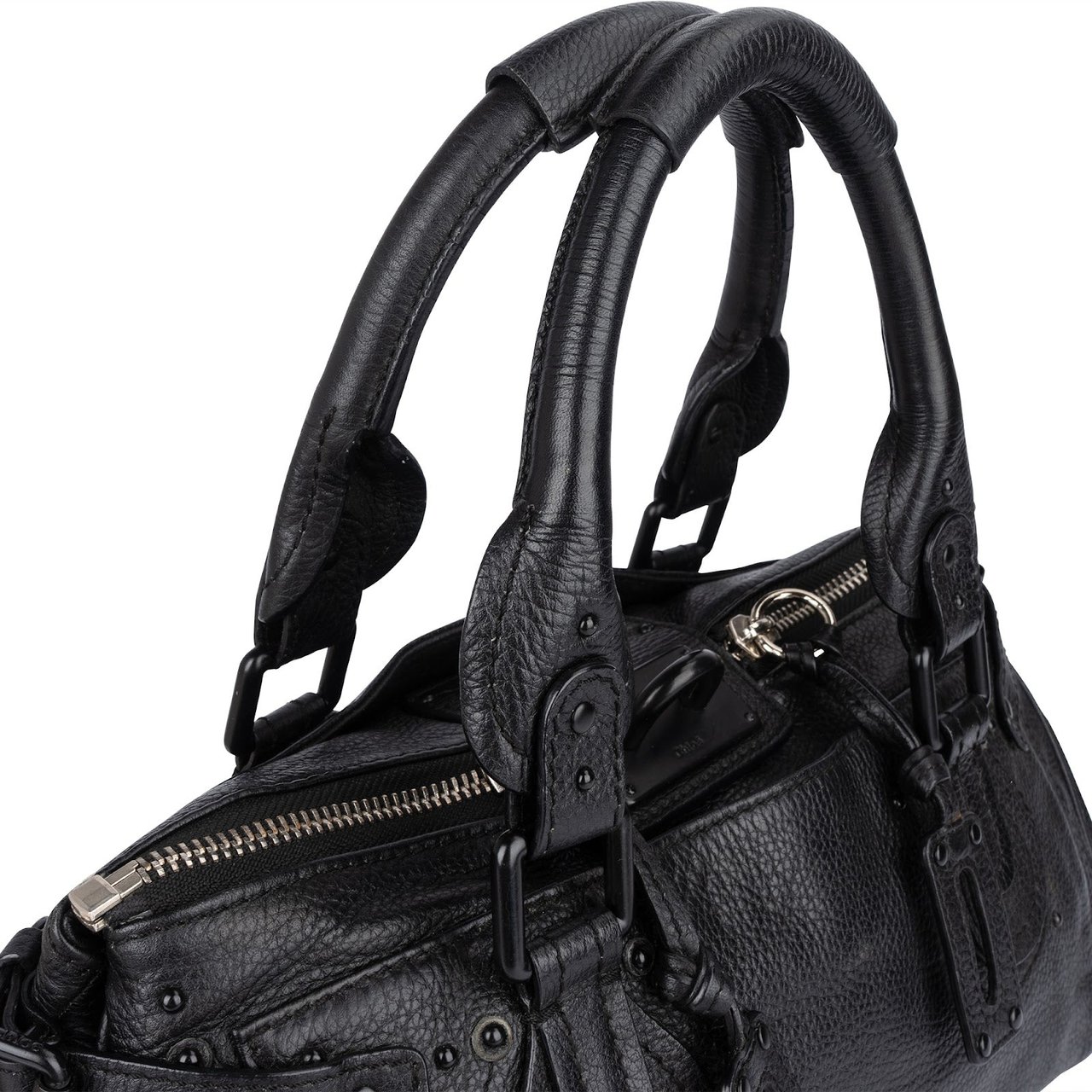 Chloé Chloé Grained Leather Paddington Handbag Zwart