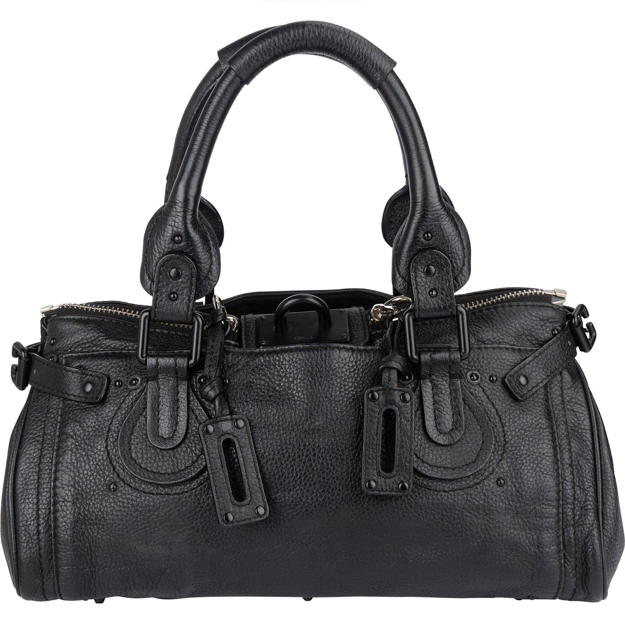 Chloé Chloé Grained Leather Paddington Handbag Zwart