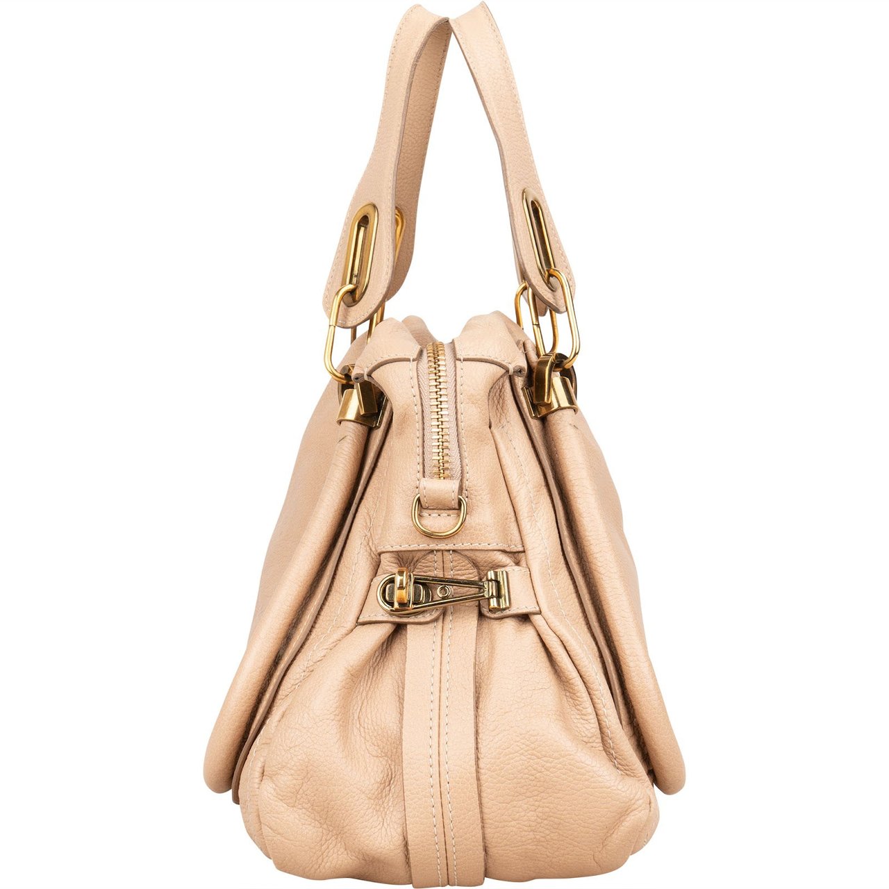 Chloé Chloé Beige Pebbled Leather Paraty Handbag Beige