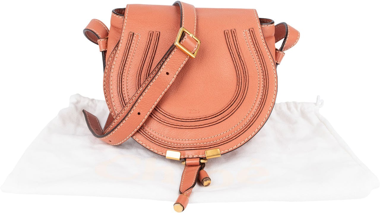 Chloé Chloé Grained Leather Marcie Saddle Crossbody Bag Divers