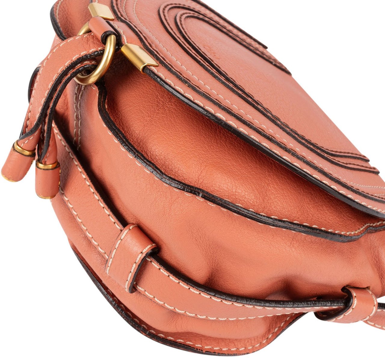 Chloé Chloé Grained Leather Marcie Saddle Crossbody Bag Divers