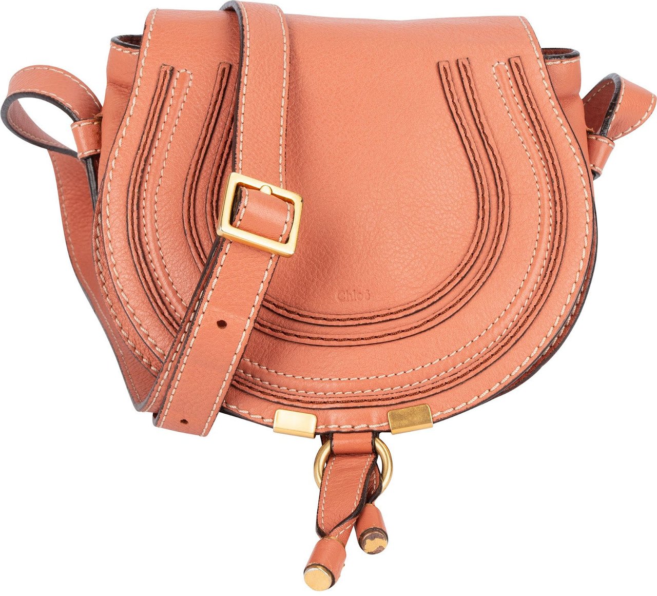 Chloé Chloé Grained Leather Marcie Saddle Crossbody Bag Divers