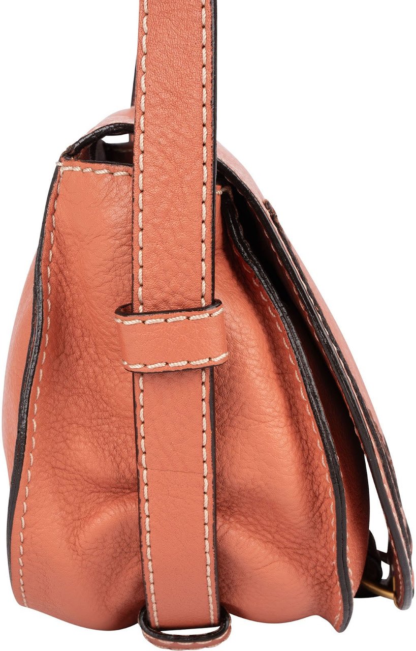 Chloé Chloé Grained Leather Marcie Saddle Crossbody Bag Divers