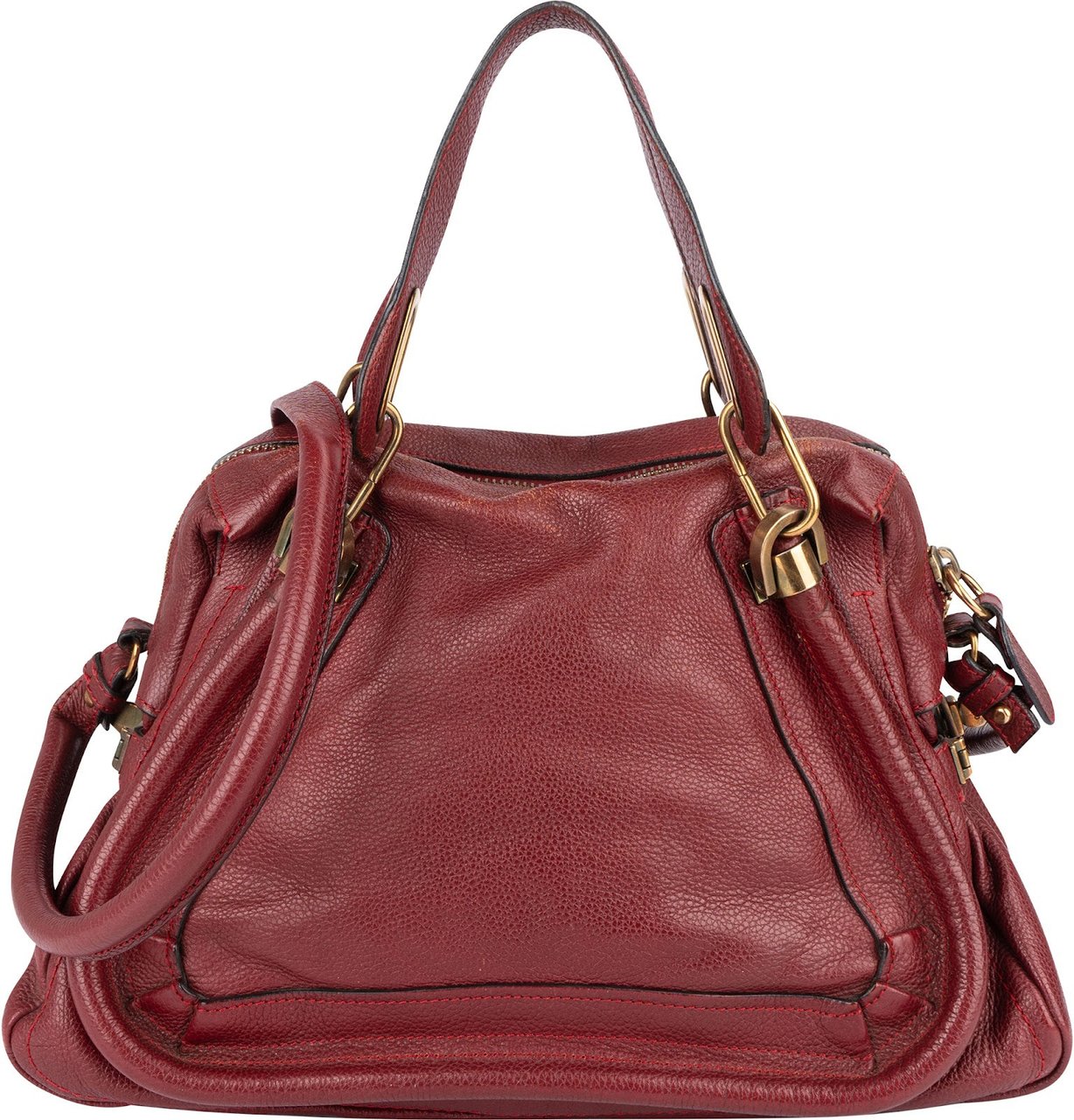 Chloé Grained Leather Paraty Handbag Rood