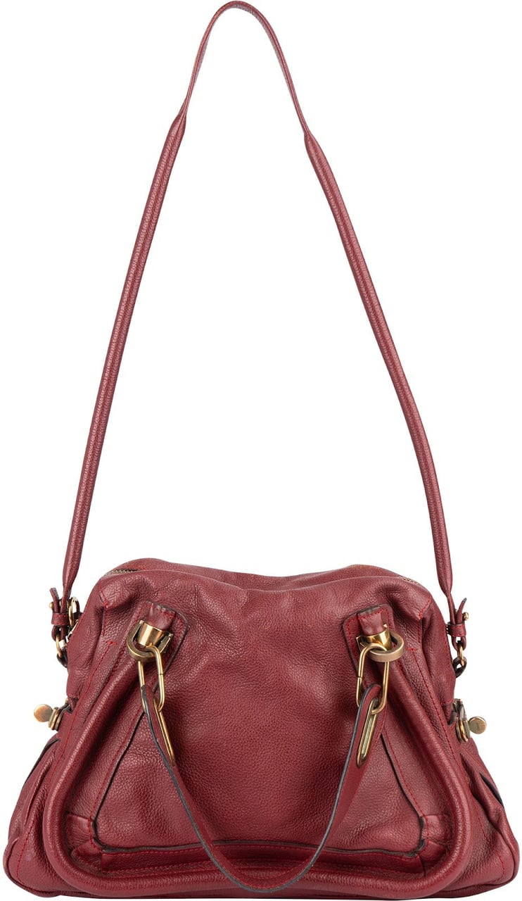 Chloé Grained Leather Paraty Handbag Rood