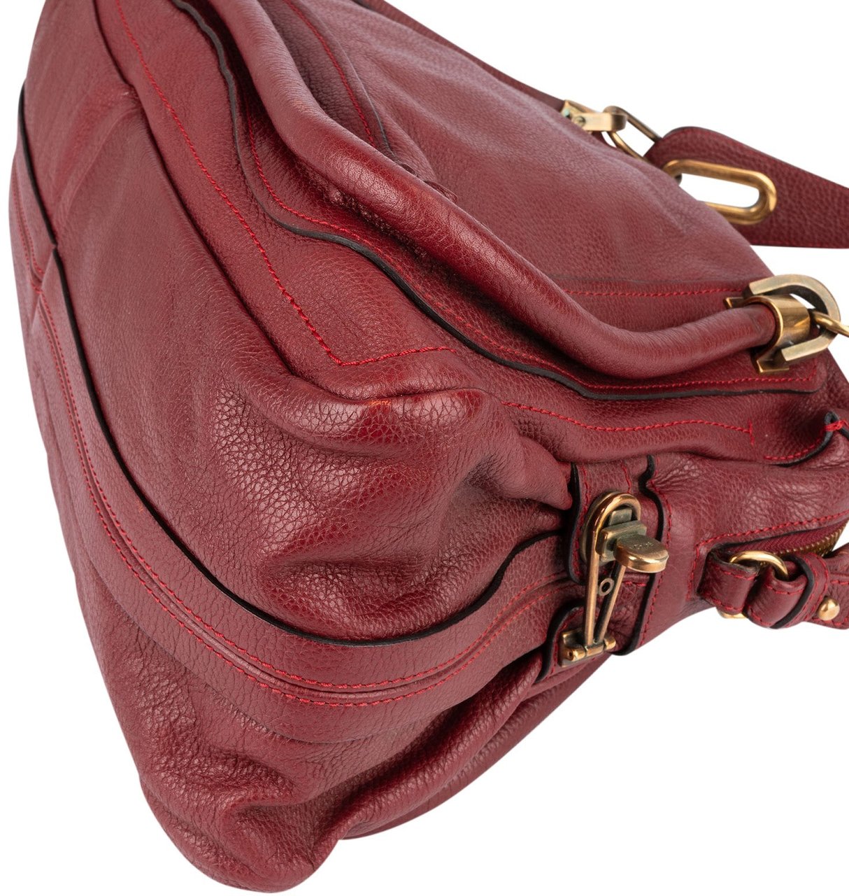 Chloé Grained Leather Paraty Handbag Rood
