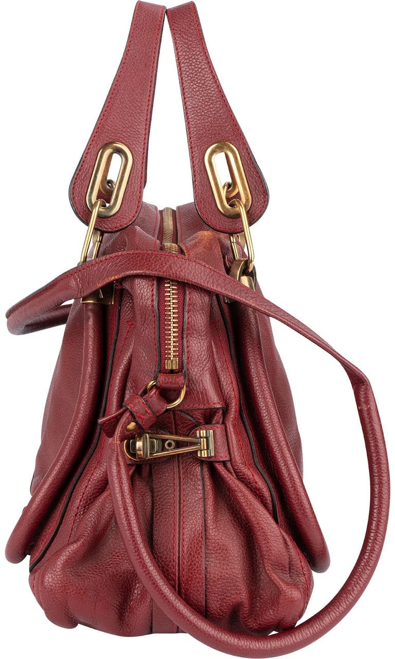 Chloé Grained Leather Paraty Handbag Rood