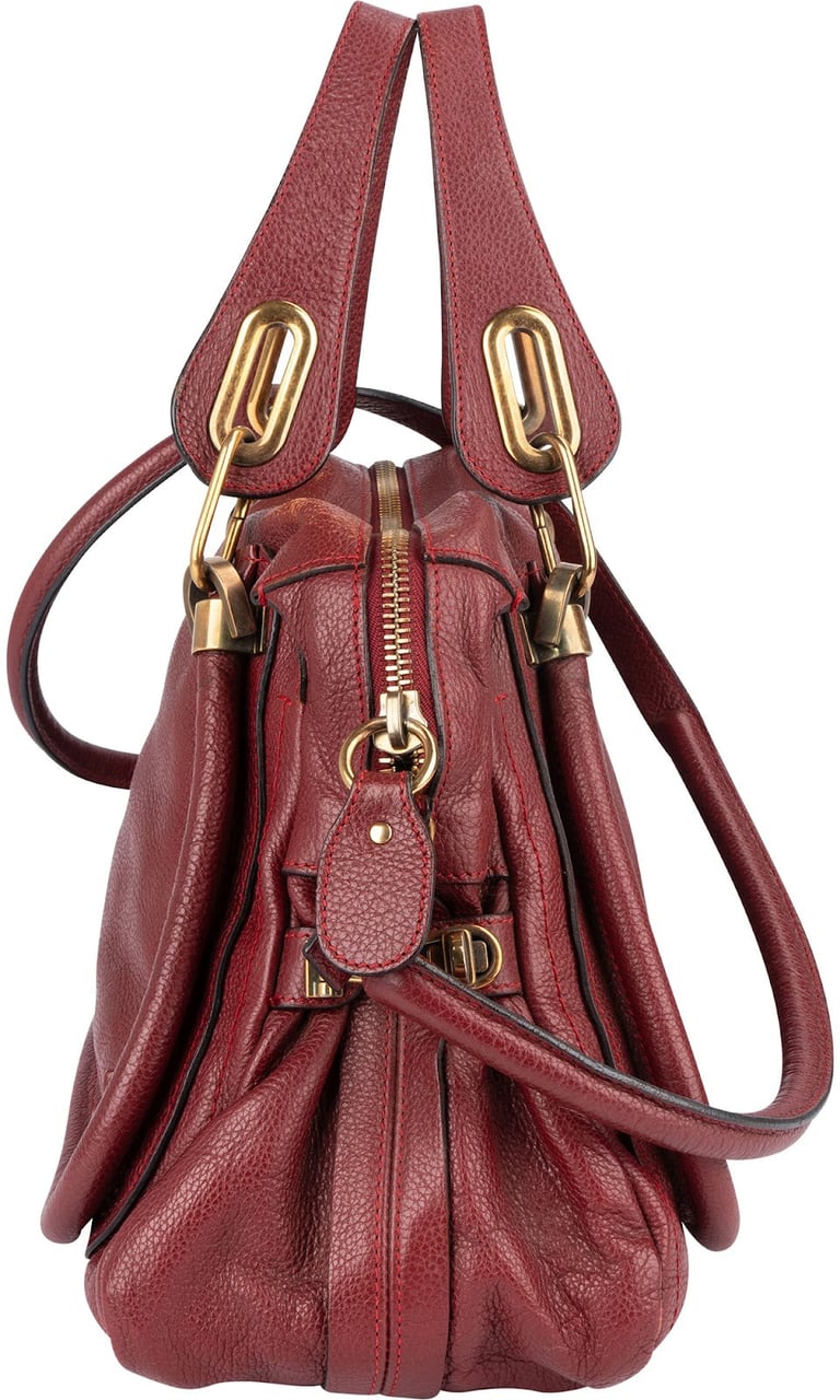 Chloé Grained Leather Paraty Handbag Rood