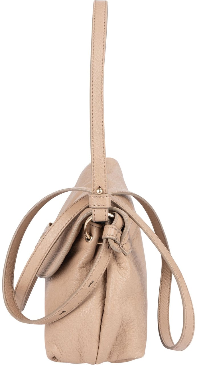Chloé Grained Leather Lily Crossbody Bag Beige