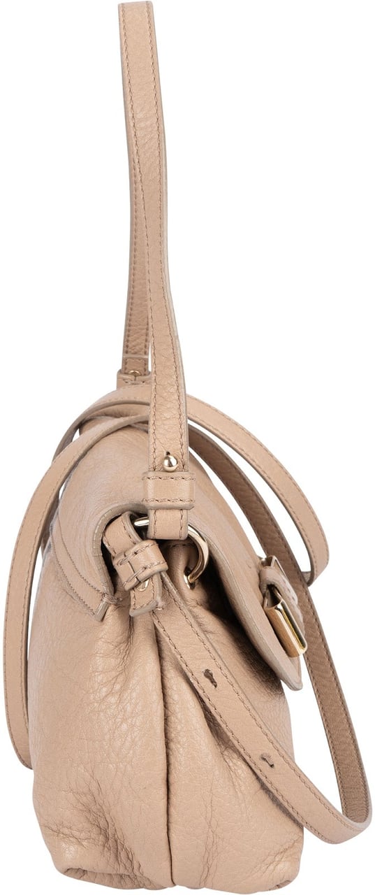 Chloé Grained Leather Lily Crossbody Bag Beige