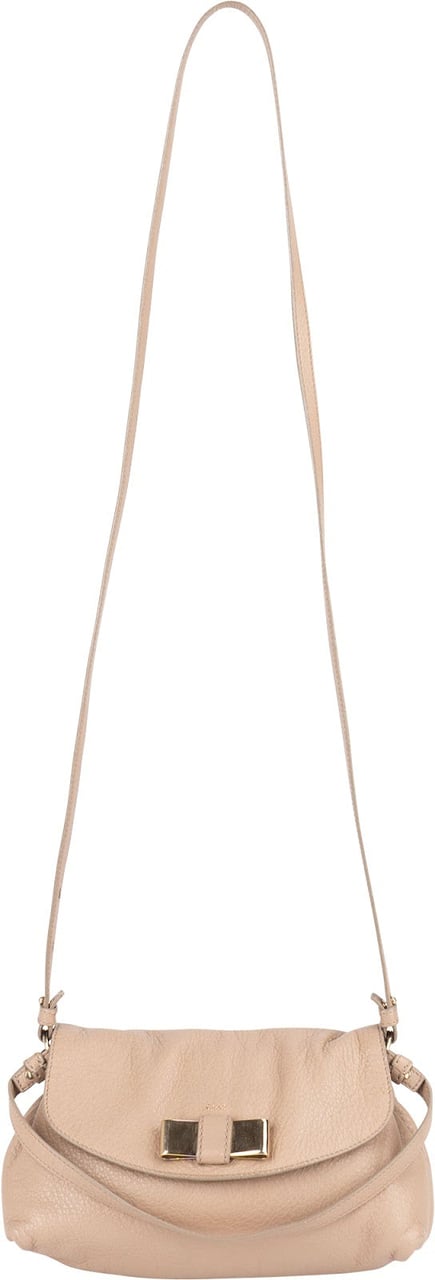 Chloé Grained Leather Lily Crossbody Bag Beige