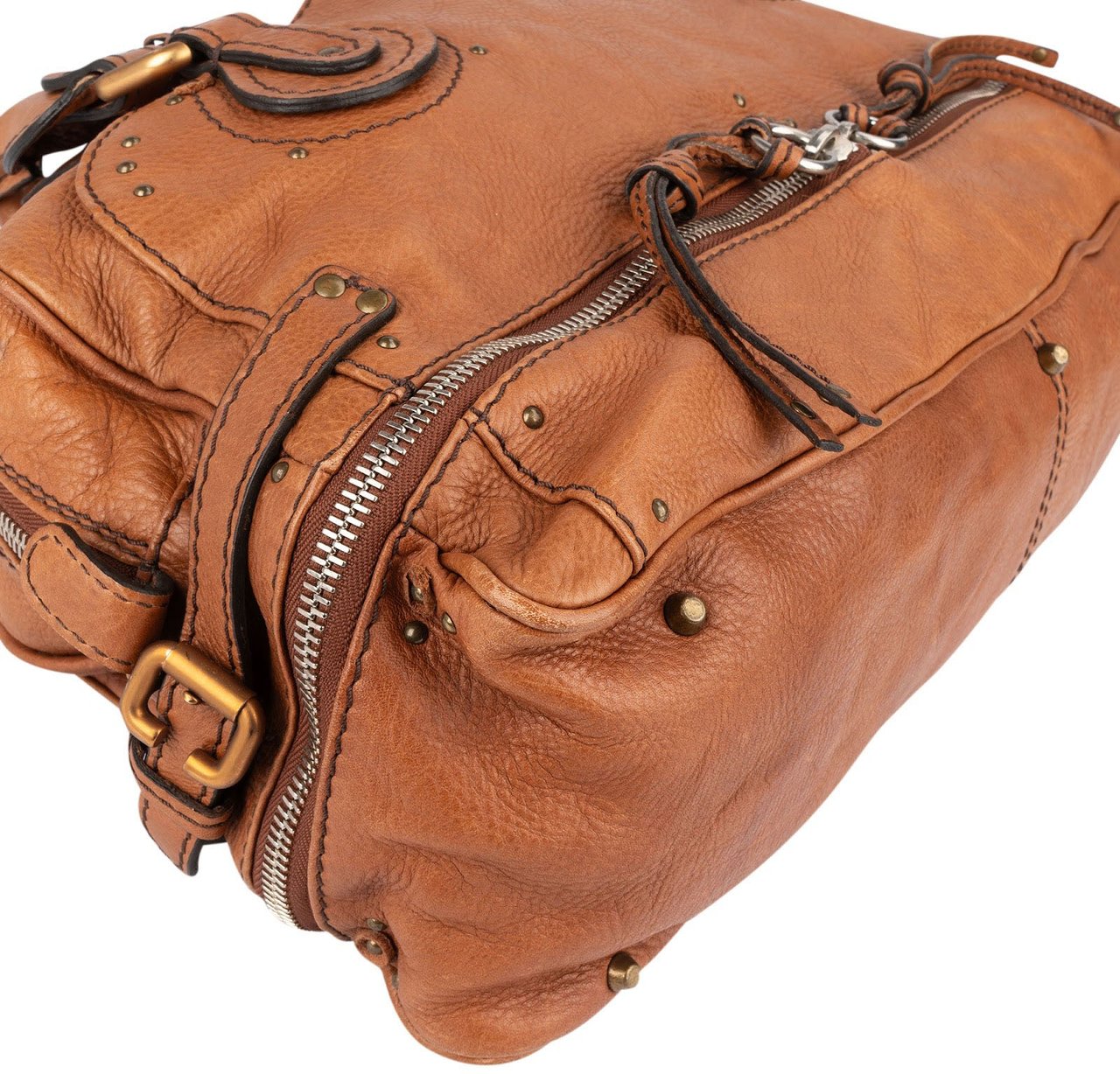 Chloé Leather Paddington Satchel Handbag Bruin