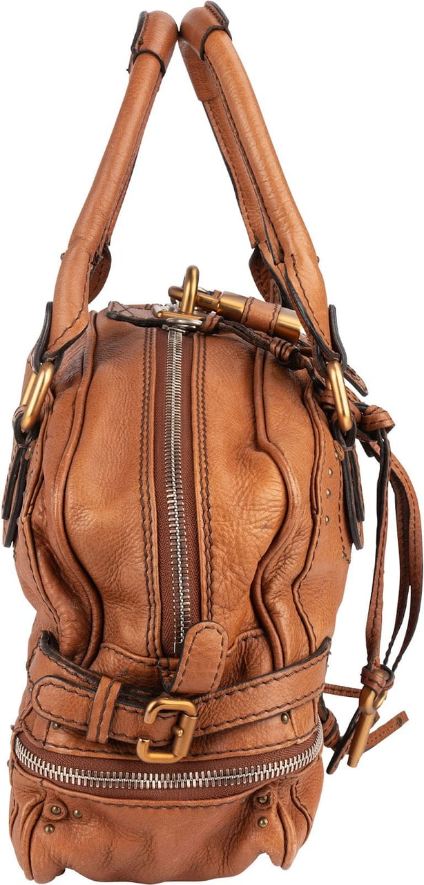 Chloé Leather Paddington Satchel Handbag Bruin
