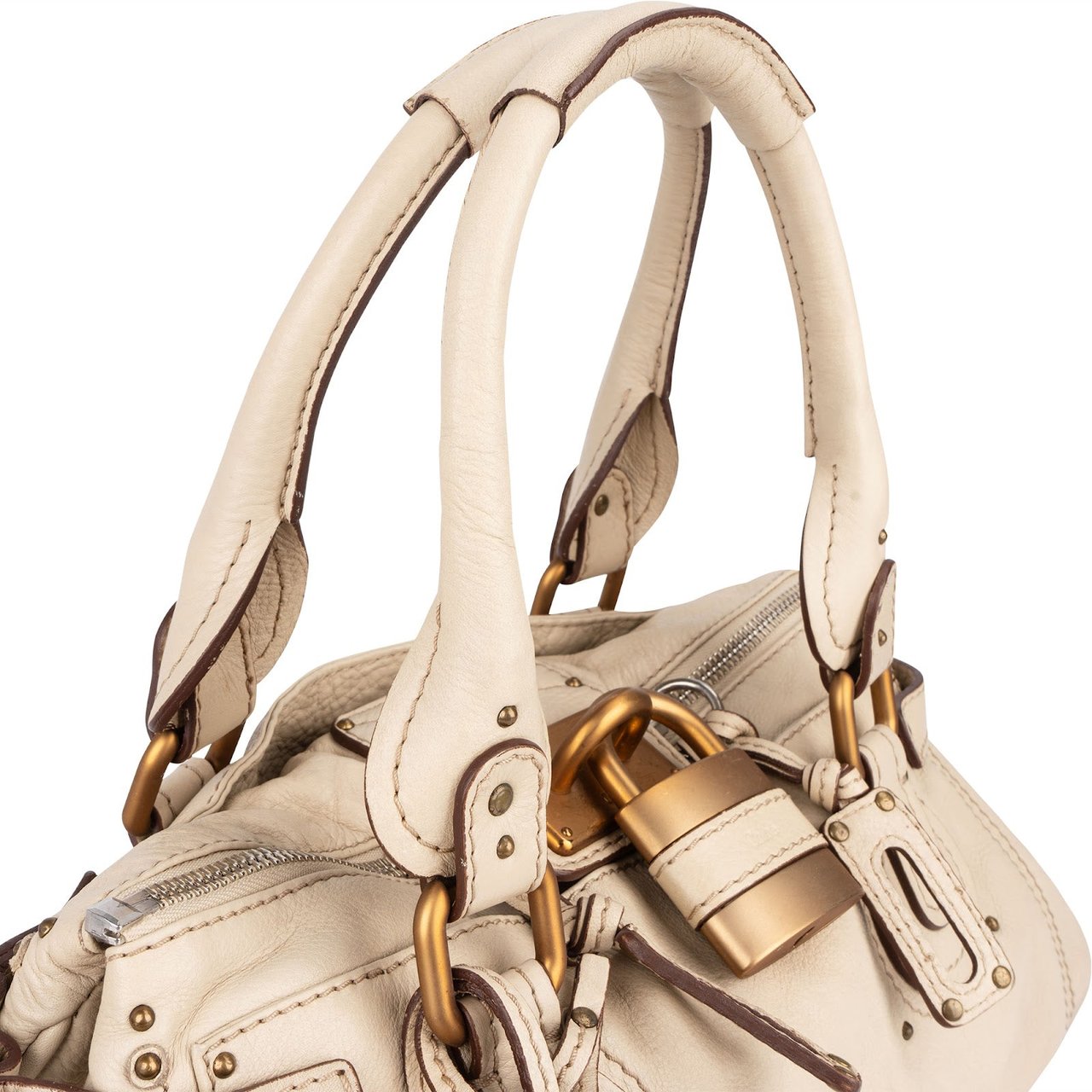 Chloé Chloé Studded Leather Paddington Satchel Handbag Divers