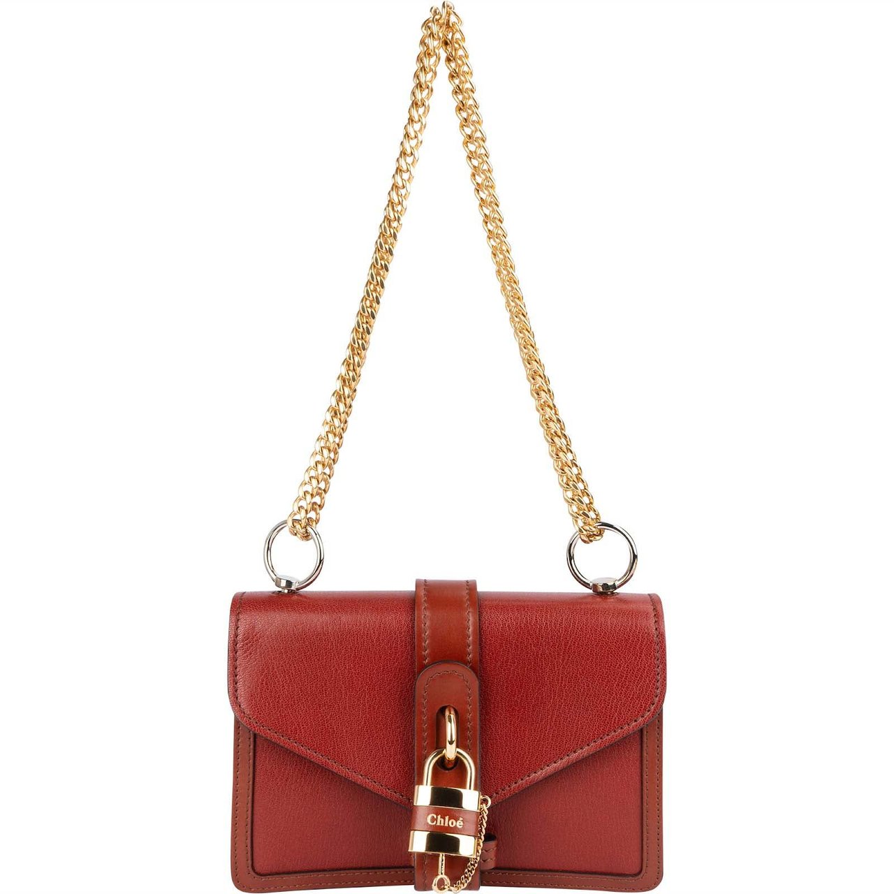 Chloé Leather Aby Lock and Chain Crossbody Bag Divers