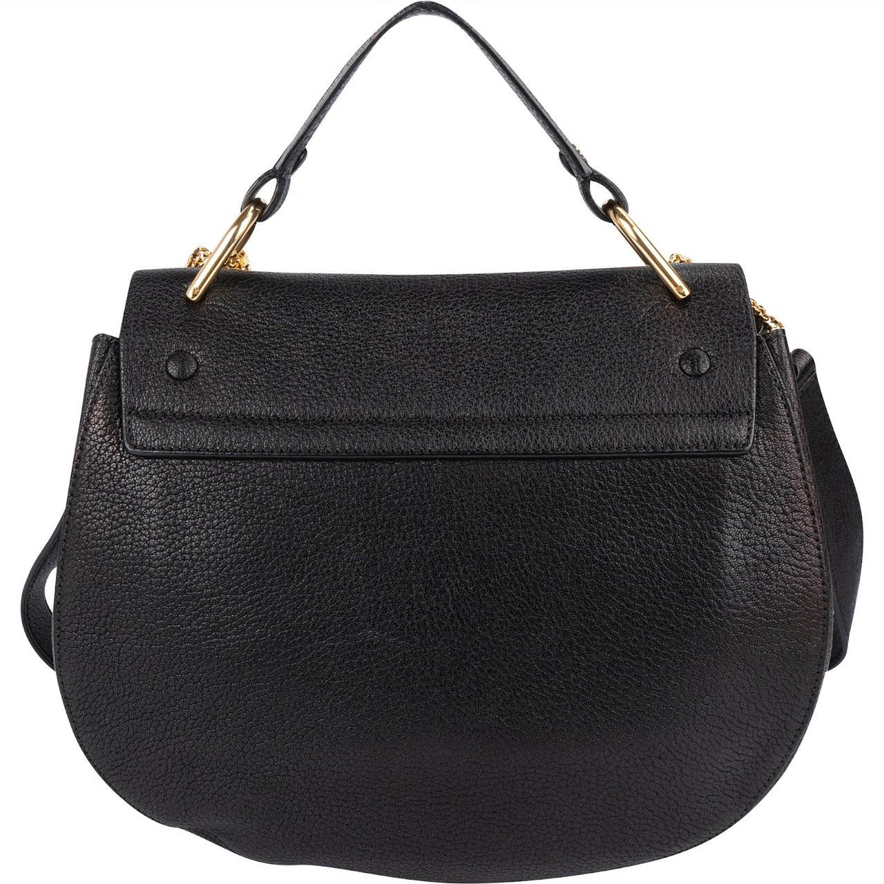 Chloé Black Grained Leather Drew Porte Epaule Crossbody Bag Zwart