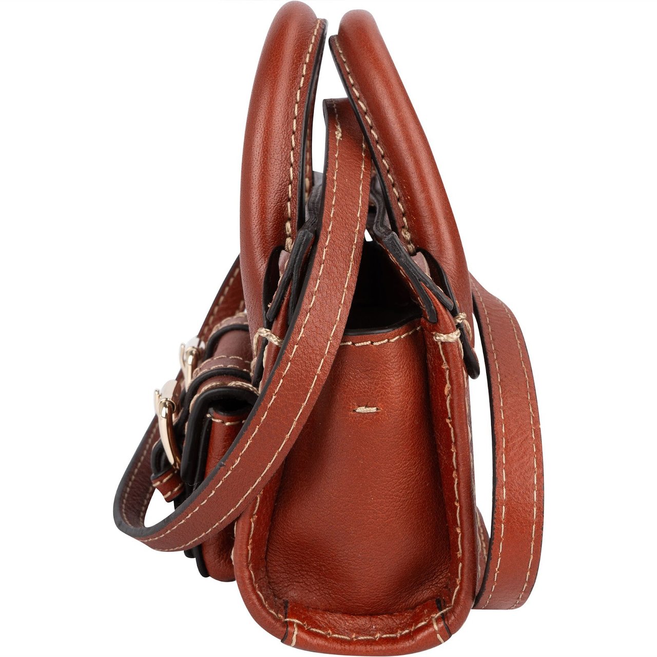 Chloé Leather Nano Edith Crossbody Handbag Bruin