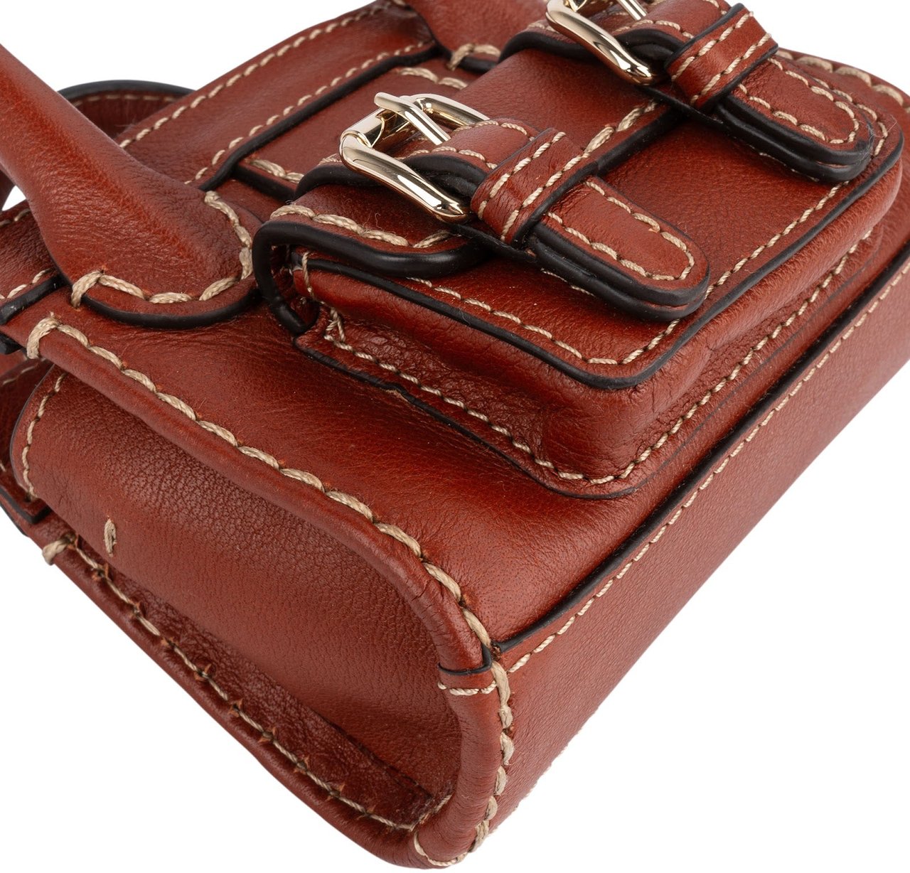 Chloé Leather Nano Edith Crossbody Handbag Bruin