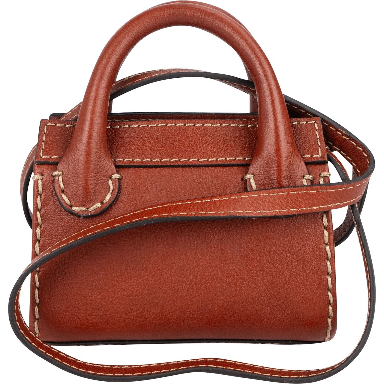 Chloé Leather Nano Edith Crossbody Handbag Bruin