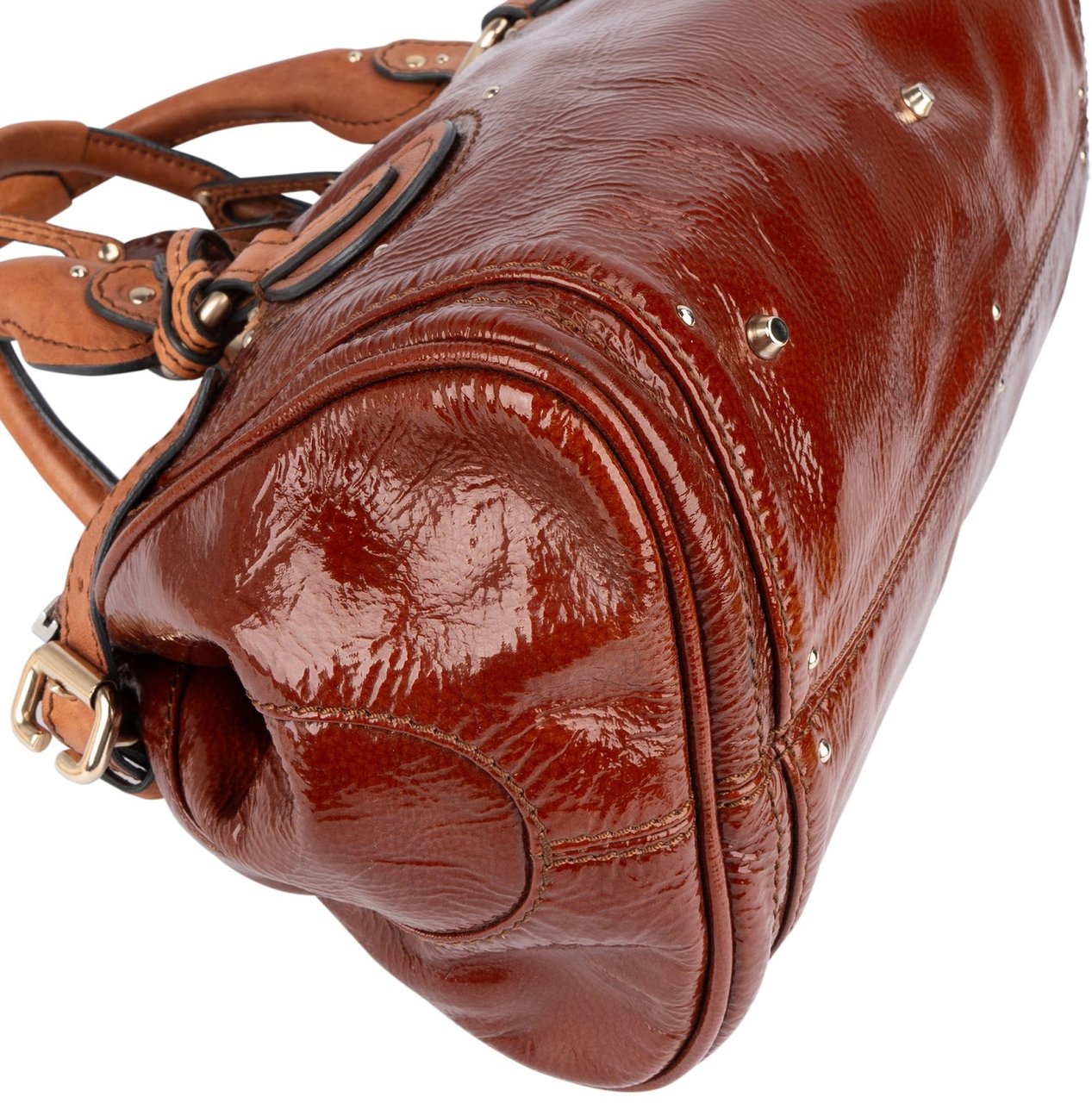 Chloé Chloé Patent Leather Paddington Satchel Handbag Bruin