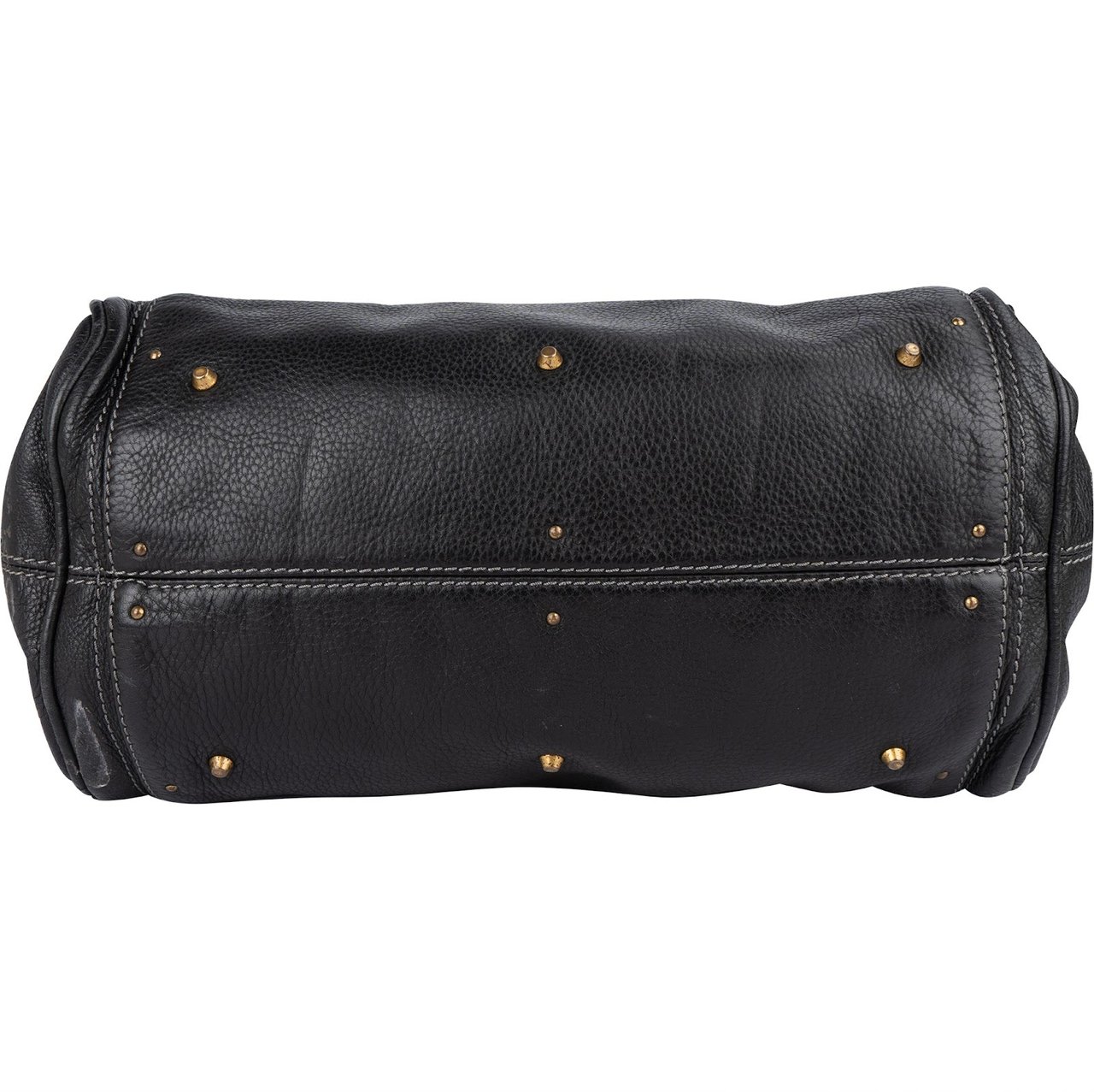 Chloé Chloé Pebbled Leather Paddington Satchel Handbag Zwart