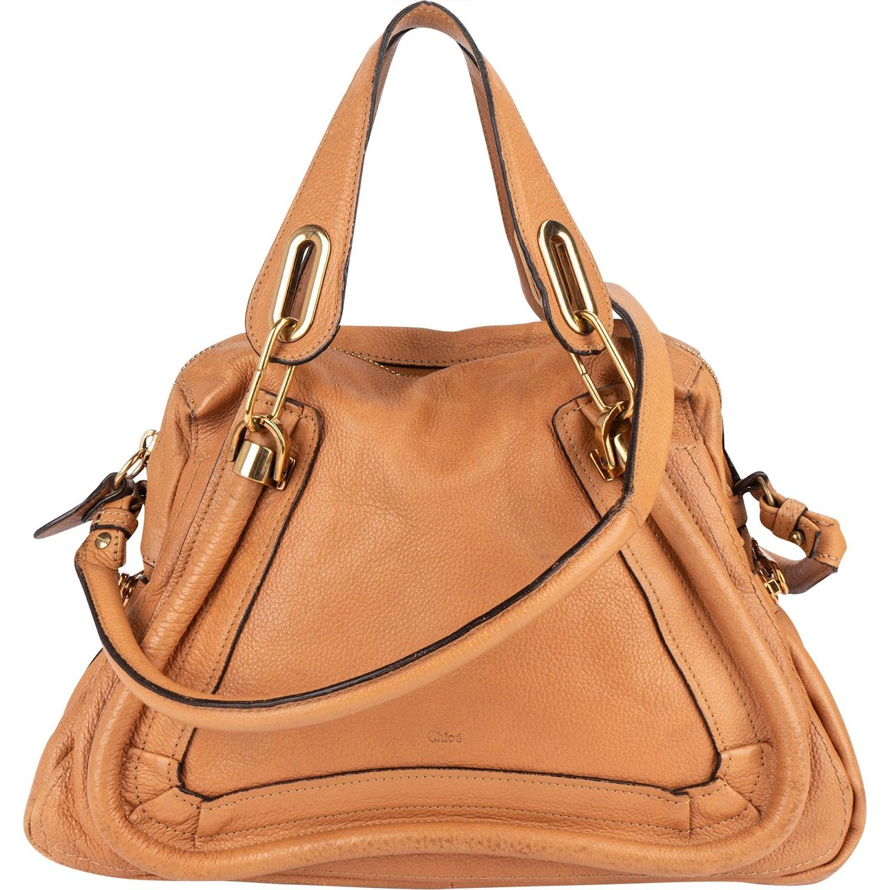 Chloé Leather Paraty Crossbody Bag Bruin