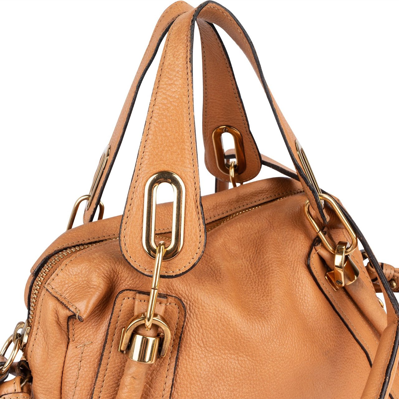 Chloé Leather Paraty Crossbody Bag Bruin