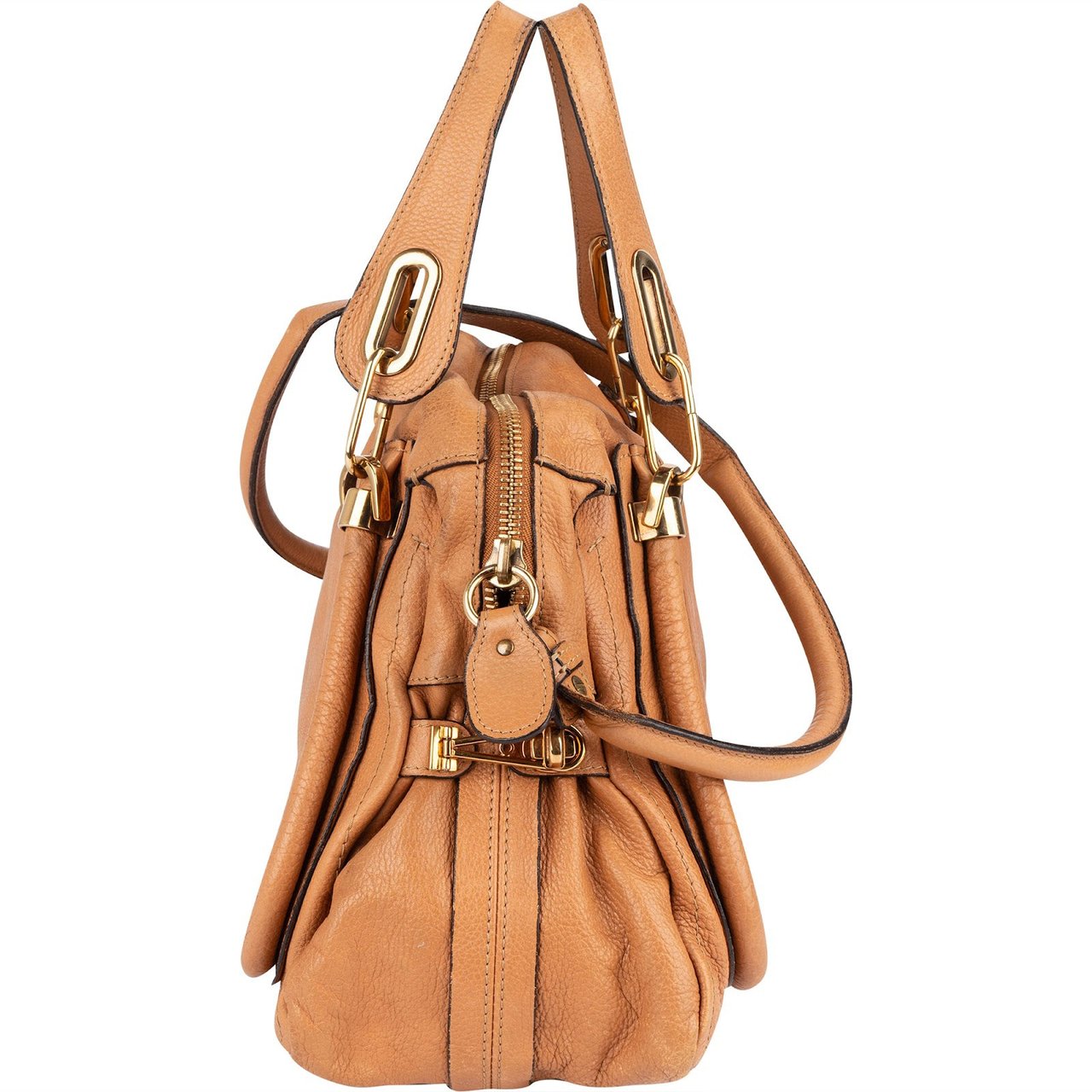 Chloé Leather Paraty Crossbody Bag Bruin