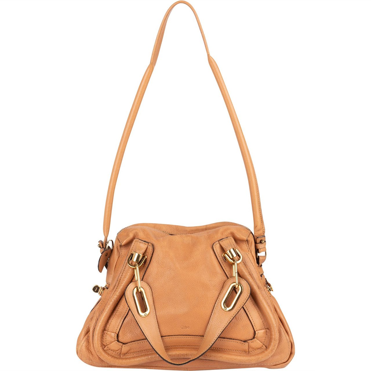Chloé Leather Paraty Crossbody Bag Bruin