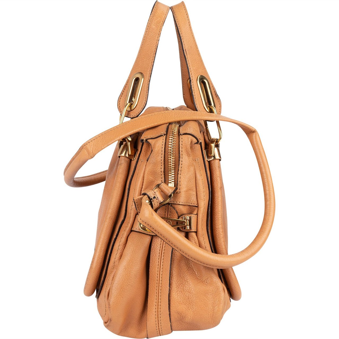 Chloé Leather Paraty Crossbody Bag Bruin
