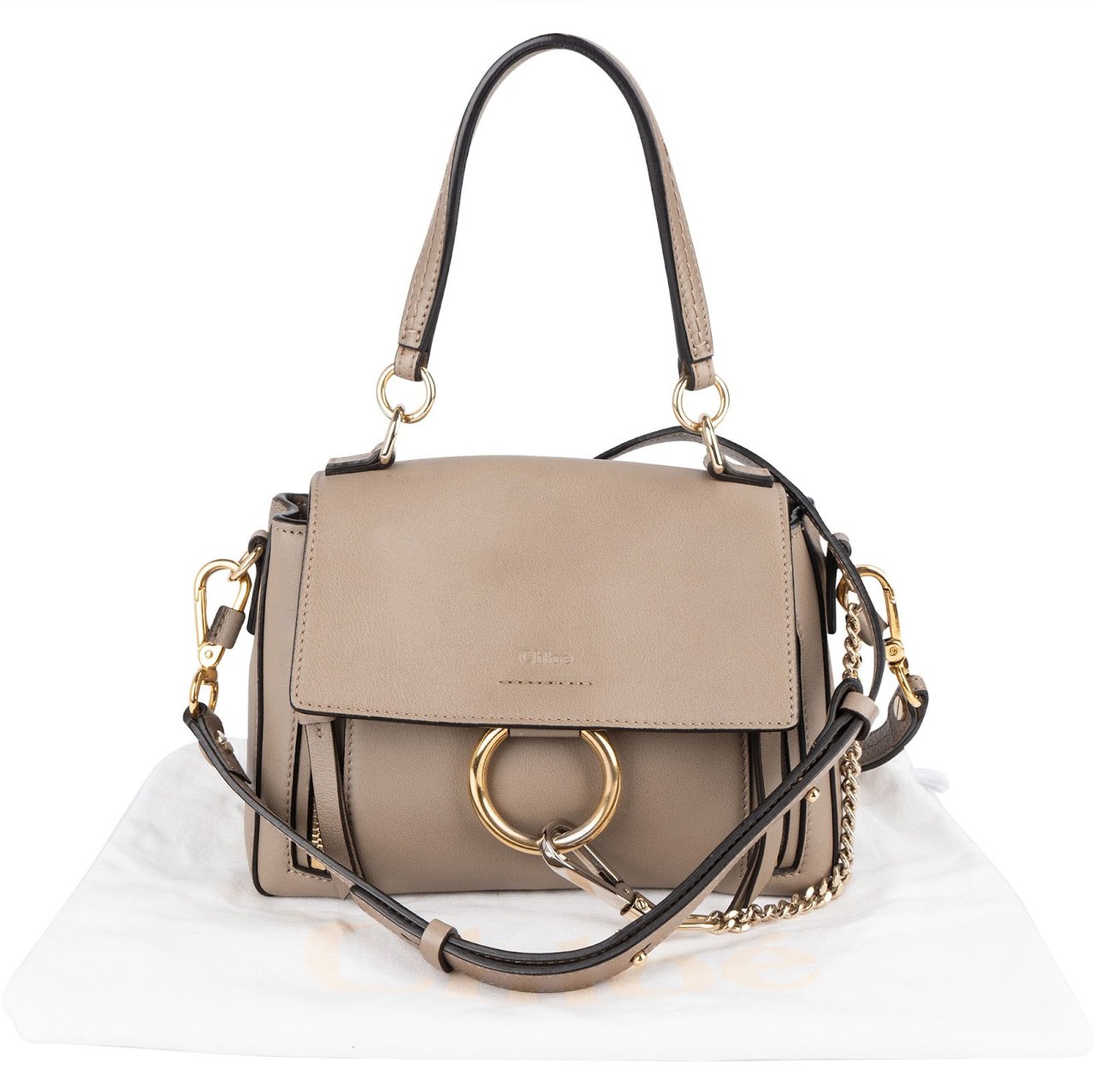 Chloé Chloé Leather Small Faye Day Handbag Beige