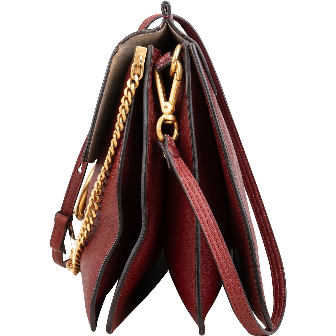 Chloé Leather Faye Medium Shoulder Crossbody Bag Rood