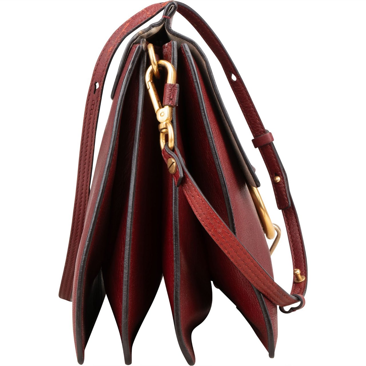 Chloé Leather Faye Medium Shoulder Crossbody Bag Rood