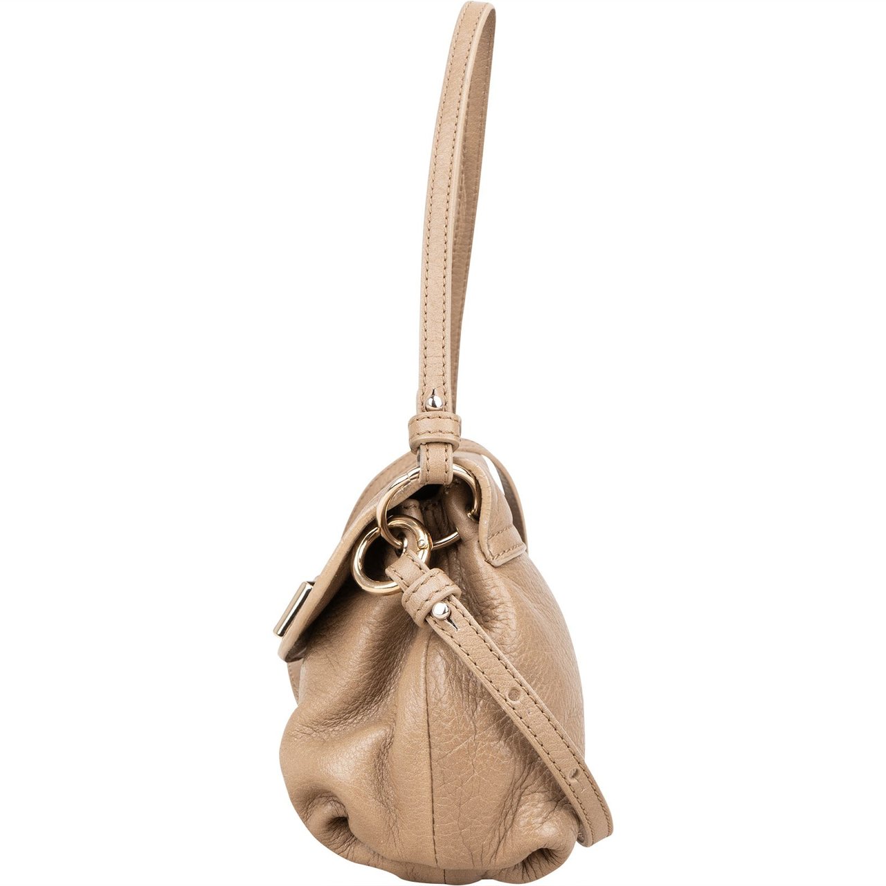 Chloé Chloé Leather Lily Bow Pochette Handbag Beige