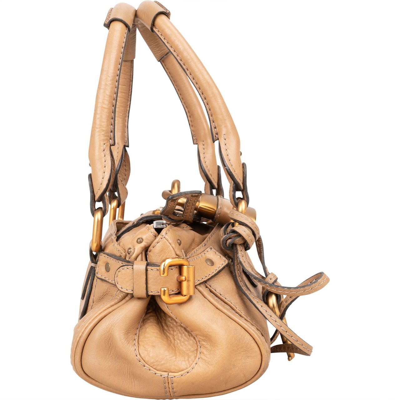 Chloé Leather Paddington Satchel Handbag Bruin