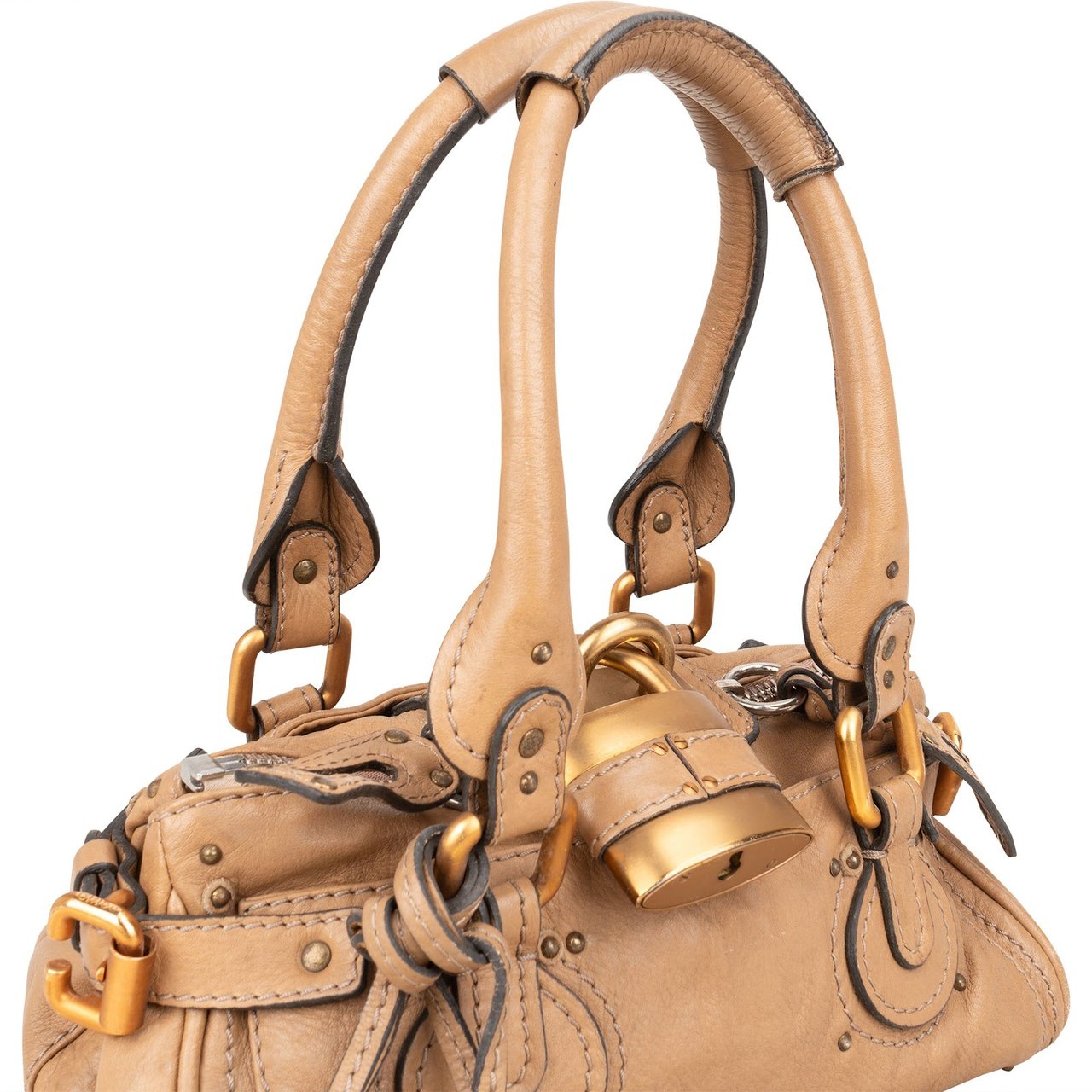Chloé Leather Paddington Satchel Handbag Bruin