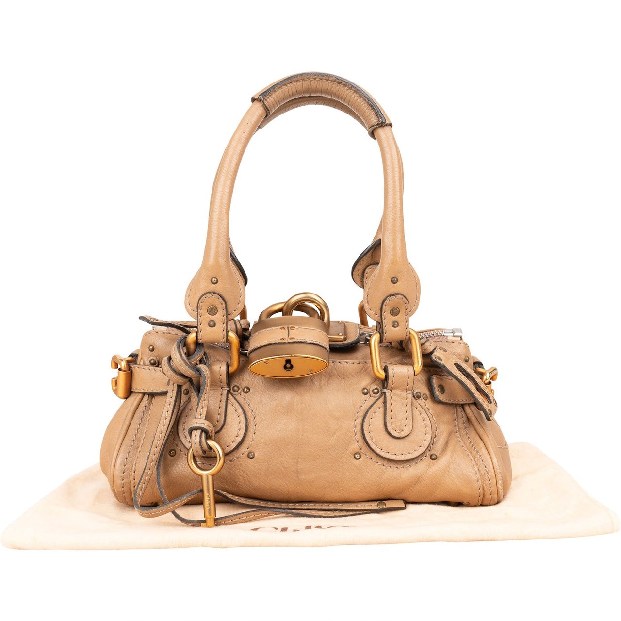 Chloé Leather Paddington Satchel Handbag Bruin