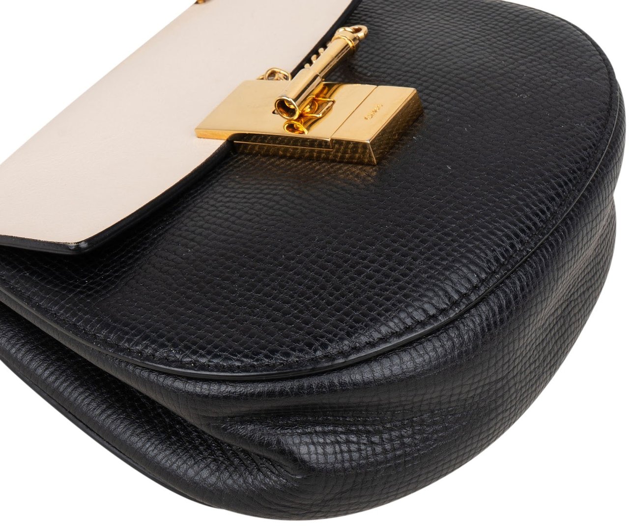 Chloé Embossed Calfskin Drew Mini Shoulder Crossbody Bag Zwart