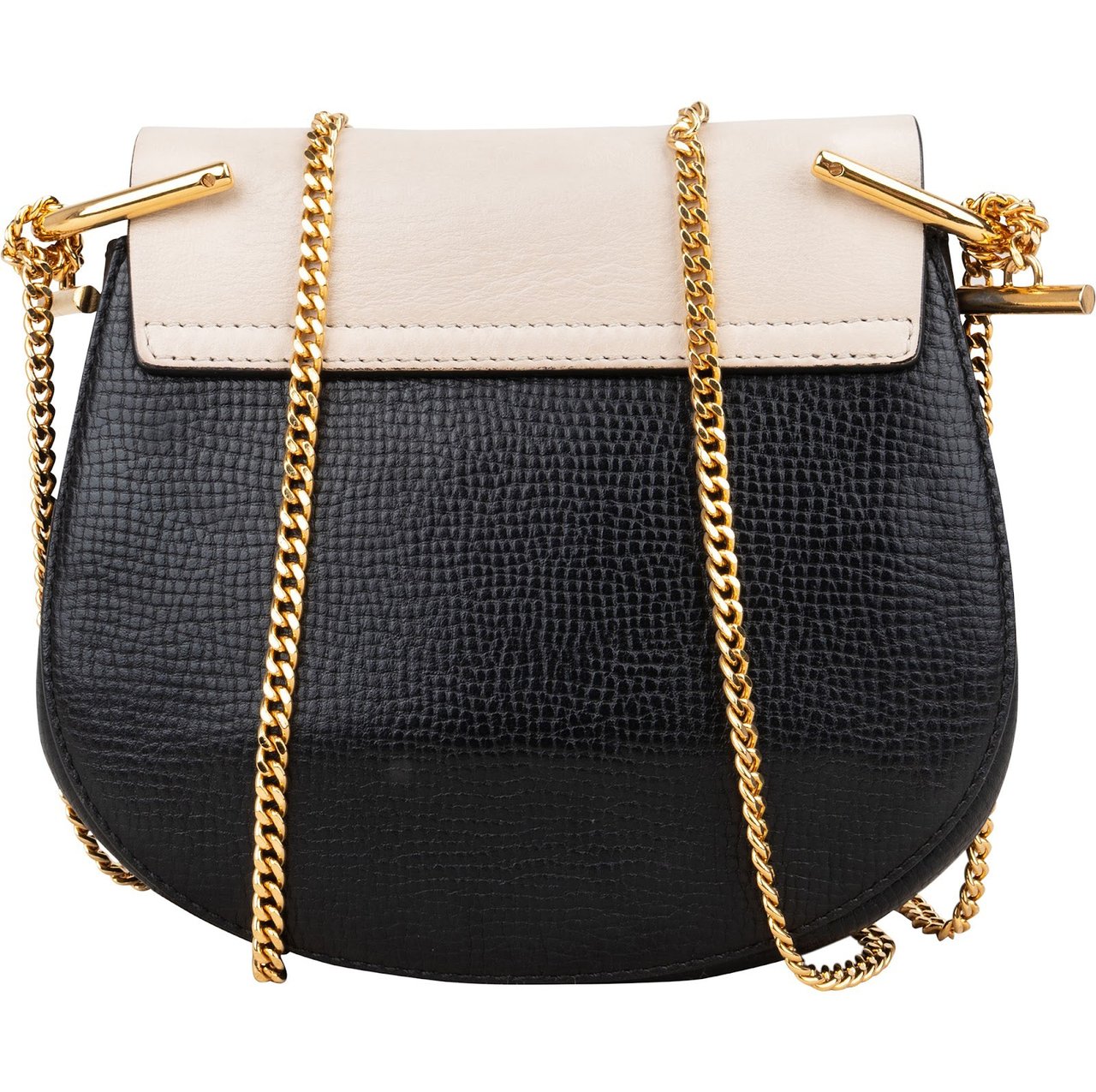 Chloé Embossed Calfskin Drew Mini Shoulder Crossbody Bag Zwart